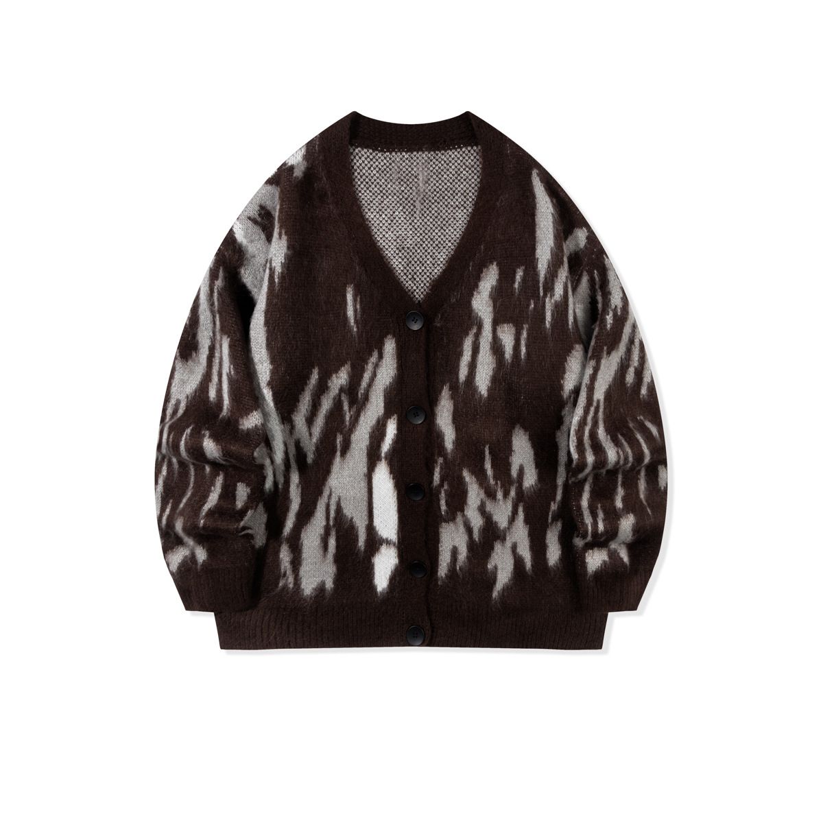 Men's Clothing Street Hip Hop Style Sweater For Men Autumn/Winter Streetwear Colorblock Knit Cardigan - Oversized Hip-Hop Open Front Sweater_viptrois.com
