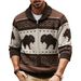 Loom Foreign Trade Men's Clothing European And American Retro Jacquard Knitwear Autumn Winter Thickened Cardigan_viptrois.com