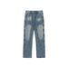 Men's Clothing Washed Distressed B73 Double Knee Casual Loose New Vintage Jeans_viptrois.com