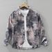Tie Dye Retro Long Sleeved Shirt For Men, Fashionable And Versatile, Artistic And Casual Loose Top_viptrois.com