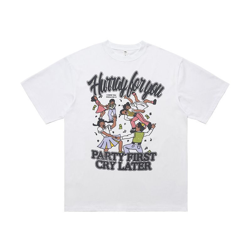 American Street Style Unisex Crew Neck Cotton Short Sleeve T-Shirt Casual Autumn Winter Base Shirt Ins Trend_viptrois.com