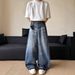 Men's Clothing Street Washed Cat Whisker Wide Leg Scimitar Jeans For Men And Women, Handsome And Slim, Couple T Shirt, Sickle Pants Trend_viptrois.com