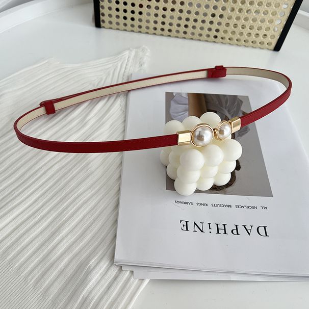 Matte Waist Belt Women's Fine Decoration Versatile Skirt Pearl Buckle Women's Sweater Small Belt_viptrois.com