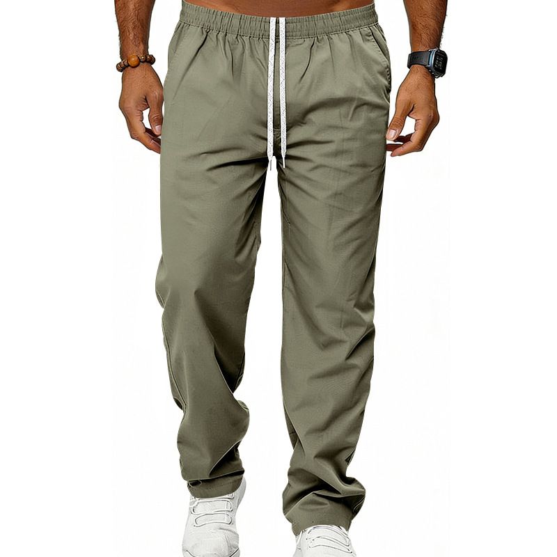 Men's Clothing Men's High Street Casual Loose Straight Leg Trousers Breathable Light Luxury Business Commuter Style_viptrois.com