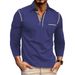 Men's Long Sleeve Polo Shirt – Sporty Contrast Collar Tee For Gym & Casual Wear (Multiple Colors)_viptrois.com