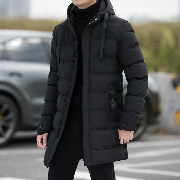Men's Clothing Mid Length Cotton Coat Men's Hooded Cotton Coat 2024 Winter New Workwear Cotton Coat Long Cotton Coat Winter Coat Men_viptrois.com