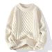 Vintage Cable Knit Sweater – Unisex Oversized Pullover (Soft Chunky Yarn, Relaxed Fit, Classic Braided Pattern, Cozy Layering Piece)_viptrois.com