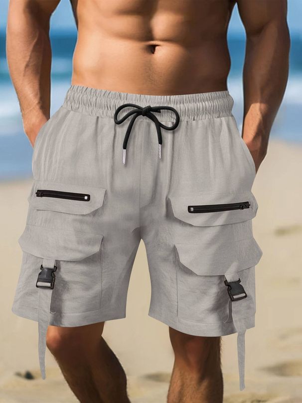 Summer Men's Wear, Ins Workwear, Multi-pocket Casual Five-inch Straight Shorts, Drawstring Workwear Pants_viptrois.com
