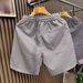Men's Cool Stylish Plaid Shorts Summer Thin Loose Casual Five Point Japanese Retro Sports Design_viptrois.com