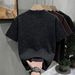 Men's Clothing Men's Heavyweight Pure Cotton Short-Sleeved Tie Dye T-Shirt Trendy Brand Loose Style Black Top For Summer_viptrois.com