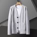 Men's Waffle Knit Cardigan Sweater – Lightweight Open Front Long Sleeve Top, Oversized Fit, Casual Korean Style For Spring & Fall_viptrois.com