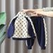 autumn and winter new pure cotton children's sweater knitted cardigan boys and girls casual children's clothing suit_viptrois.com