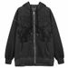 2021 New Trendy Street Style Loose Hooded Sweatshirt Dark Print Jacket Fleece Winter Coat With Zipper_viptrois.com