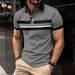New Male Golf Stripe Polo Men's Casual Short-Sleeved Polo Shirt Solid Color Lapel Fashion Business Sports Breathable T-Shirt Top_viptrois.com