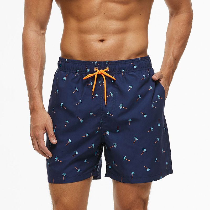 Men's Clothing Printed Beach Shorts Men's Swimming Trunks Quick Drying Four Point Shorts Casual Pants Swimming Trunks_viptrois.com