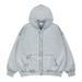 2026 Autumn Winter New Rivet Decorated Reverse Craft Solid Color Cardigan Fleece Lined Hooded_viptrois.com