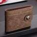 Men's Bags New Men's Short Wallet With Button Wallet High Value Leather No Logo Multi Card Slot Coin Wallet Men's Card Holder_viptrois.com