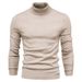 Men's Clothing Autumn And Winter New Casual Men's Solid Color Pullover Sweater Foreign Trade High Neck Men's Casual Sweater Cross Border Sweater_viptrois.com