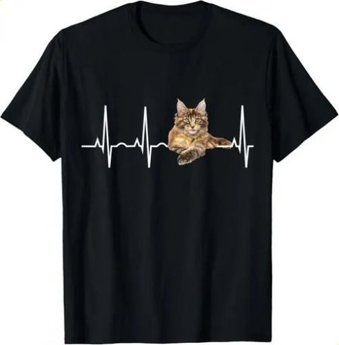 T-shirtt-shirtmaine Coon Tshirt 2026 - Cat Lover Heartbeat Gift U_viptrois.com