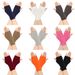 Unisex Knitted half-finger gloves women's short fingerless cuff pair warm double diamond check gloves_viptrois.com