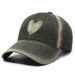 New style men's and women's washed denim heart baseball cap versatile soft top trendy street curved brim face small duckbill cap_viptrois.com