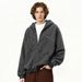 American Trendy Brand Contrasting Color Striped Cardigan Hooded Sweater Men's Autumn And Winter Heavy Zipper Jacket Loose Versatile Hoodie_viptrois.com