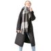 Unisex Polyester lap sand check scarf Women's warm tassel bib shawl_viptrois.com