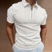 Summer Men's Polo Shirt Short Sleeve Zipper Personality Casual Outdoor Breathable Waffle Zipper Style Polo Shirt_viptrois.com