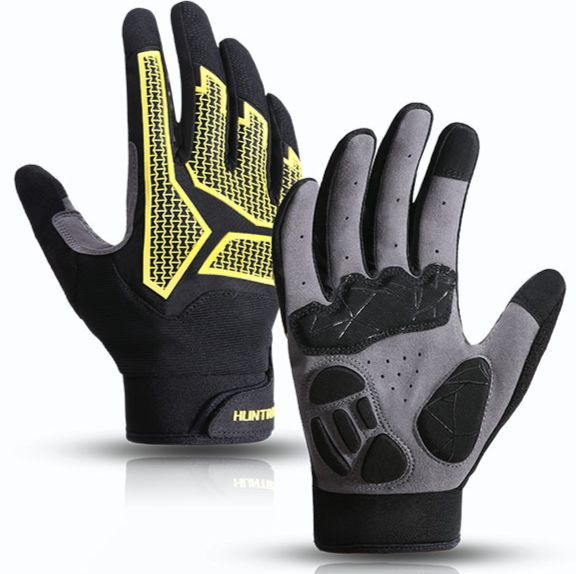Outdoor sports cycling gloves for men and women anti-slip shock absorbent wear resistant touch screen long fingers breathable_viptrois.com