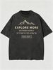 Heavyweight 230g Washed Adventure Coordinate Printed T-Shirt Men's Urban Streetwear Tee_viptrois.com