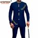Men's clothing African national batik cotton men's casual two piece set_viptrois.com