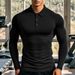 Cross-border Autumn And Winter Fitness Polo Shirt Men's Long-sleeved Solid Color T-shirt Muscle Men's Tights Training Clothes Light Board Foreign_viptrois.com