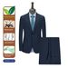 Pulse Men's Wool Blazer Groom Outfit Groomsman Suit High-End Gray Blue With Lyocell_viptrois.com