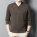 Autumn New Business Casual High-End Trendy Inner Layer Base Shirt With Mulberry Silk And Cashmere Long Sleeve V-Neck_viptrois.com
