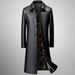 Men's Clothing Men's Faux Leather Long Coat With Detachable Fur Collar, Winter Warm Fleece Lined Jacket For Casual Outwear_viptrois.com
