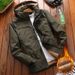 Men's Fleece-Lined Hooded Jacket With Stand Collar – Winter-Ready Water-Resistant Outerwear For Hiking & Urban Exploration_viptrois.com