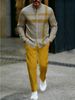 Men's Casual Trendy 3D Printed Ethnic Style Stand Collar Shirt And Long Trousers Set_viptrois.com