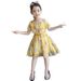 Mother & Kids Girls 2024 summer new Korean style floral chiffon dress for little girls short-sleeved baby princess dress_viptrois.com