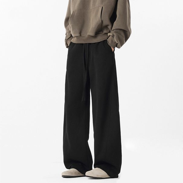 Men's Streetwear Cargo Joggers – Heavyweight Drop-Crotch Sweatpants With Utility Pockets & Tapered Cuff (Black, Olive, Stonewash)_viptrois.com