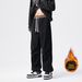 Men's Winter Corduroy Work Pants Fleece Lined Casual Sports Straight Leg Wide Leg Sweatpants Unisex Style_viptrois.com