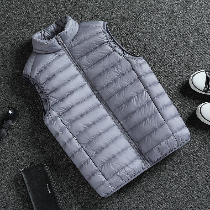 Men's Slim-Fit Stand Collar Lightweight Padded Jacket – Minimalist Korean Style (M-5XL, Black/Army Green/Navy/Burgundy)_viptrois.com