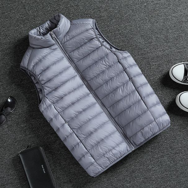 Men's Slim-Fit Stand Collar Lightweight Padded Jacket – Minimalist Korean Style (M-5XL, Black/Army Green/Navy/Burgundy)_viptrois.com