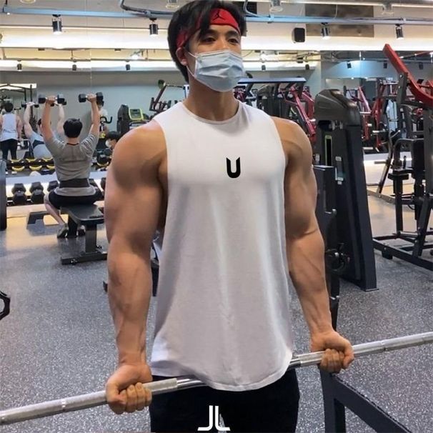 Men's Clothing GYM Summer Sleeveless Vest Men's Basketball Training Muscle Loose Sports Ice Silk T Shirt Fitness Clothes_viptrois.com