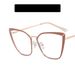 Women's Eyeglasses Metal Cat Eye Glasses Frame New Flat Glasses Plain Anti Blue Light Can Be Matched With Myopia Glasses Frame_viptrois.com