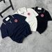 Men's Clothing 26 Spring New Style Embroidered Badge American Contrasting Color Lapel Retro Sweater Top, Same Style For Men And Women_viptrois.com