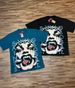 Vintage Dark Punk Gradient Rhinestone Vampire Portrait Oversized Unisex T-Shirt For Couples_viptrois.com