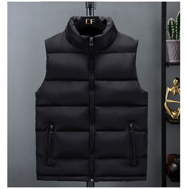 Men's Clothing Men's Silk Cotton Cotton Vest Style Autumn And Winter Fashion Jacket Warm Vest Solid Color Can Print Logo_viptrois.com