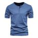 Men's Men's V-neck Short-sleeved T-shirt, Casual And Slim-fitting Sport, Henry Shirt, Solid-color T-shirt For Men_viptrois.com