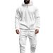 Men's Heavyweight Fleece Hoodie & Jogger Set - Winter Casual Lounge Wear, Soft Polyester Blend, Relaxed Fit (S-XXXL, Black/Grey/Navy/Red_viptrois.com