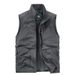 Men's Clothing Winter Fleece Vest With Multiple Pockets, Lightweight Outdoor Fishing Jacket For Casual Wear (Army Green, Khaki, Navy, Black, Gray)_viptrois.com